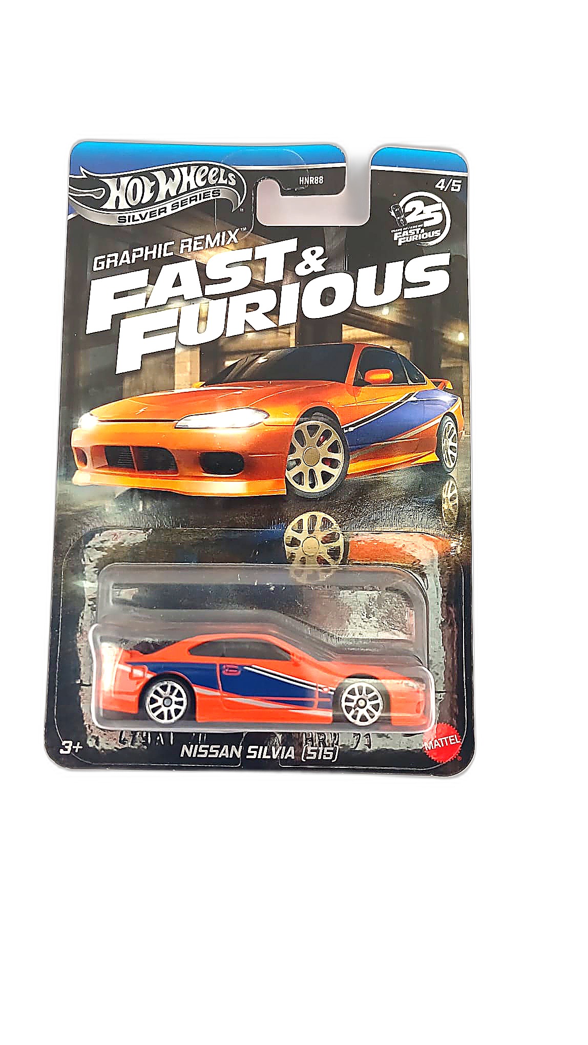 Hot Wheels (Gümüş Seri) — Nissan Silvia (S15) (Fast & Furious Graphic Remix 4/5, HNR88)